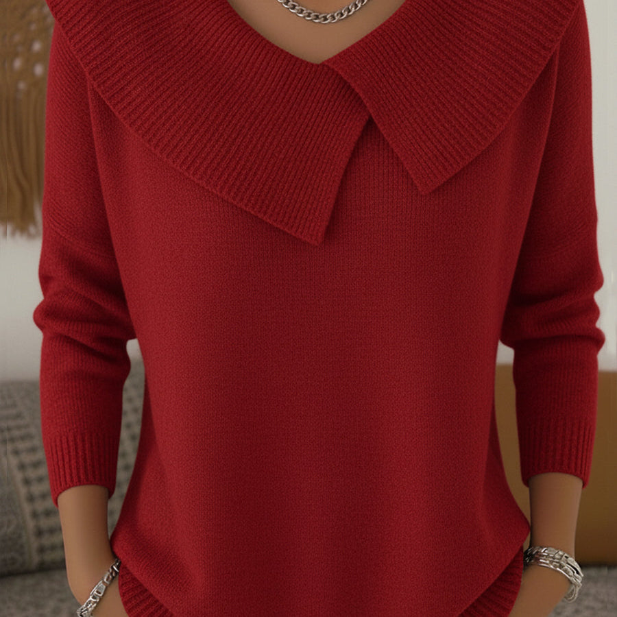 Marion | Weicher Strickpullover mit Umschlagkragen