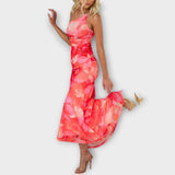 Pia - Robe maxi avec drapé sur un côté
