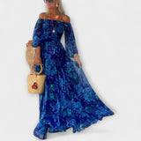 Juniper - Robe Maxi Smockée à Épaules Dénudées