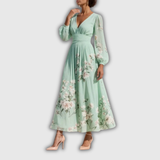 Odelia – Robe Midi Florale avec Silhouette Flottante