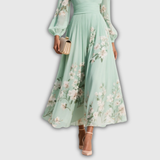 Odelia – Robe Midi Florale avec Silhouette Flottante