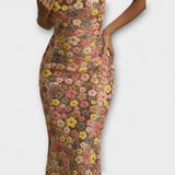 Oakley - Robe maxi avec paillettes florales dans le style des années 80