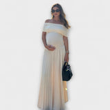 Amara - Robe maxi pour femmes enceintes avec plis