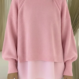 Anneliese | Grober Strickpullover im Lagen-Look