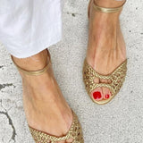 Isadora | Geflochtene Sandalen in Gold