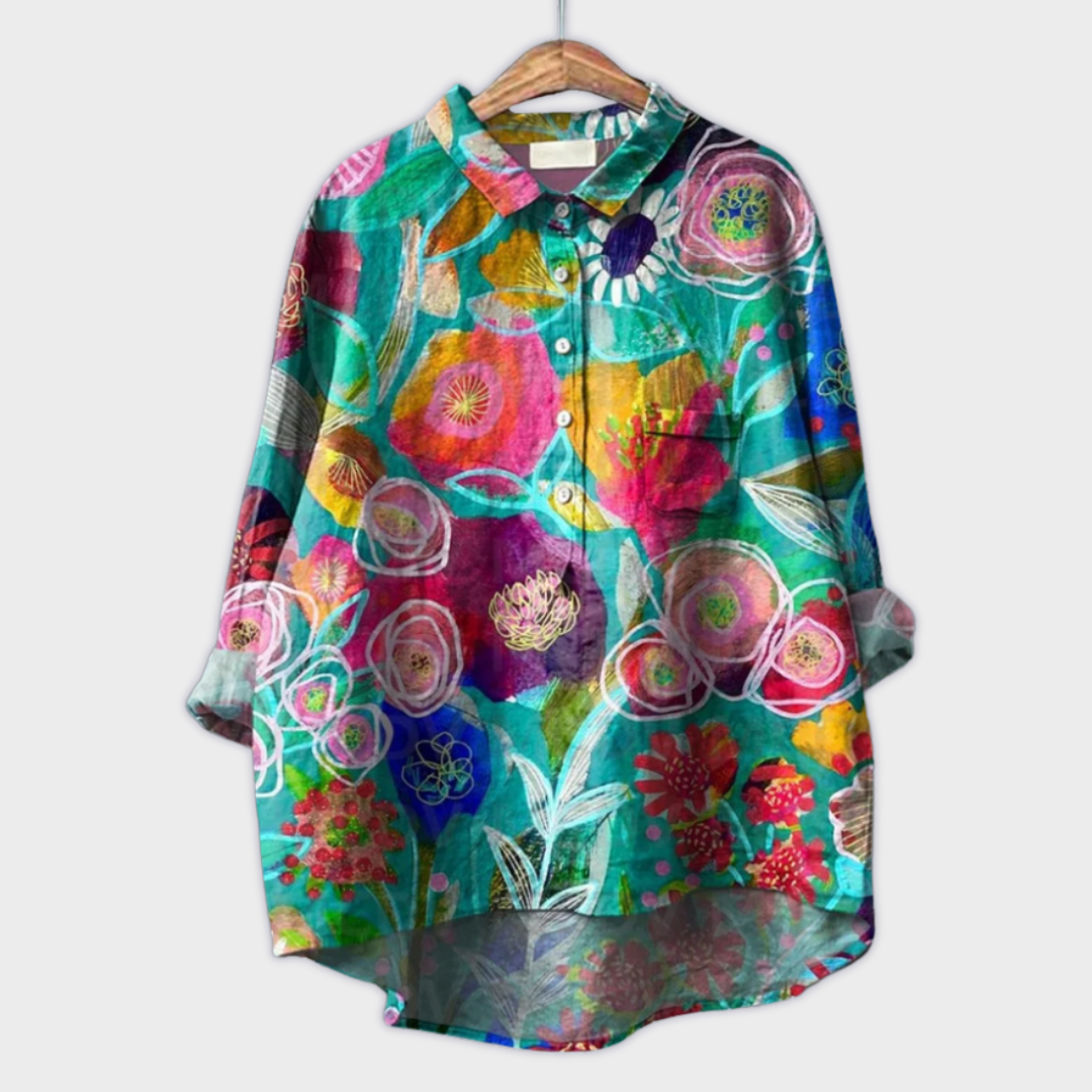 Magdalena - Blouse pour femmes faite main avec design floral