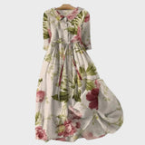 Robe longue au style botanique