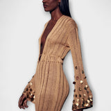 Kathleen - Robe Maxi en Tricot Or de Dolly