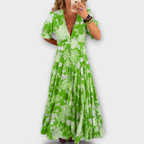 Catrisa - Robe à poches à imprimé floral et décolleté en V