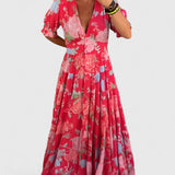 Miriam – Blumenkleid mit V-Ausschnitt
