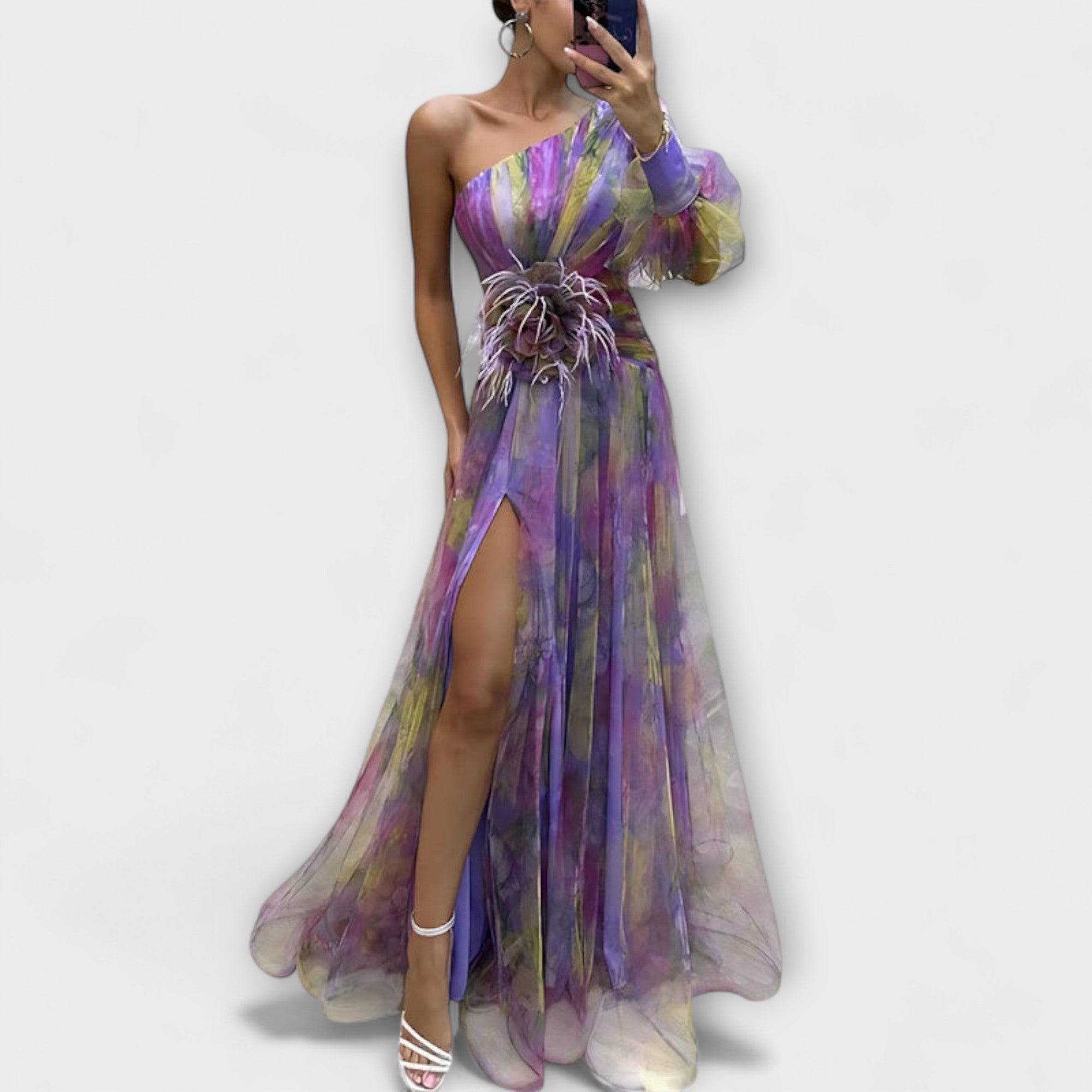 Minna – Robe maxi asymétrique Amelie