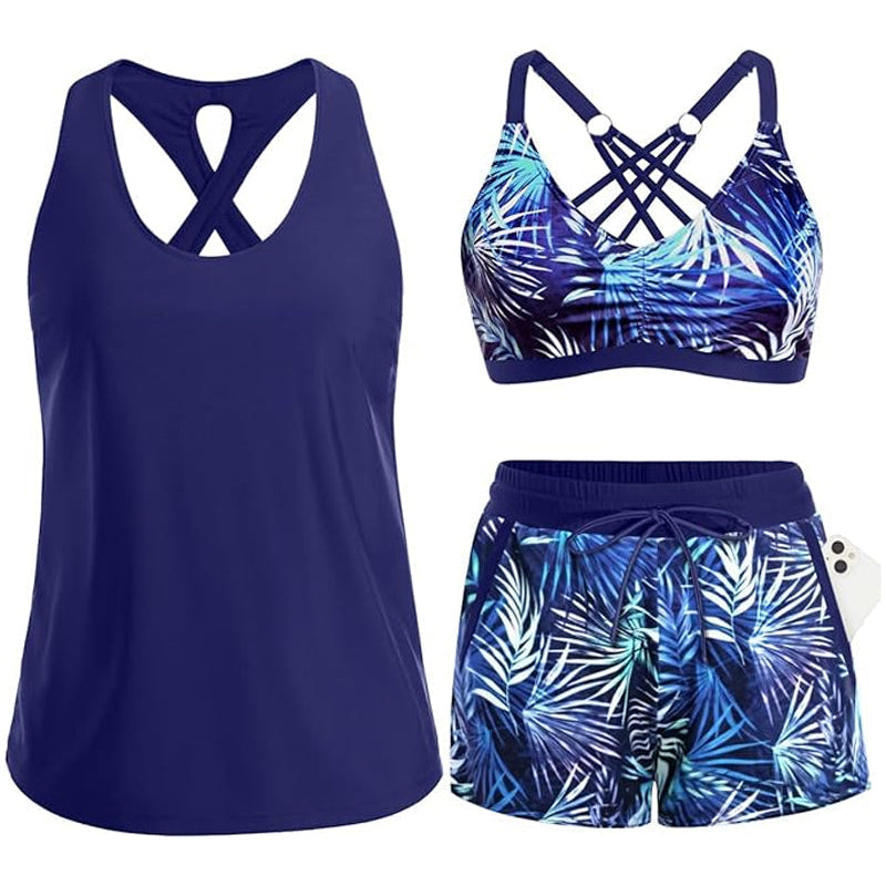 Maren | Drei-Teiliges Tankini-Bikini & Cover-Up Set