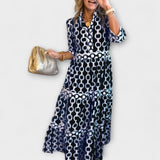 Sophia | Robe Midi avec Motif Chaîne