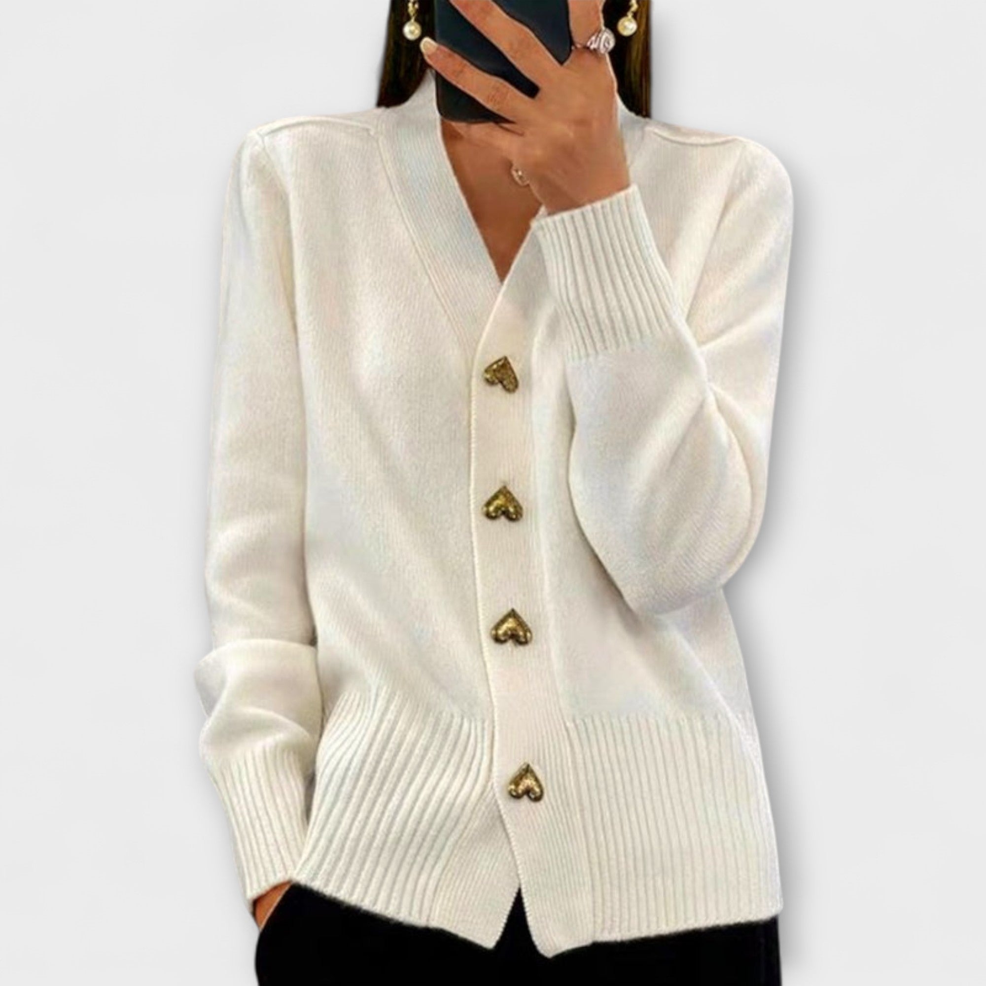 Marij – Pull pour femmes avec décolleté en V au look vintage