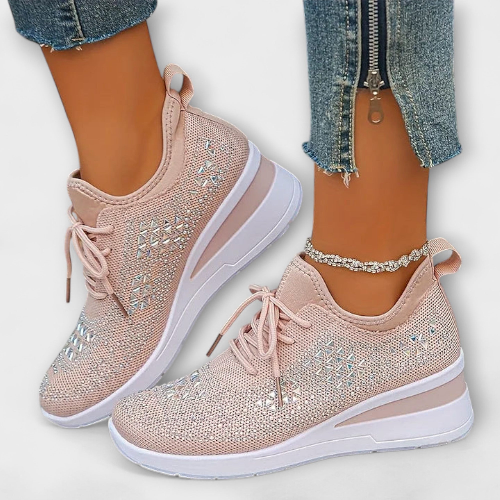 Giselle – Baskets Orthopédiques Étincelantes avec Strass