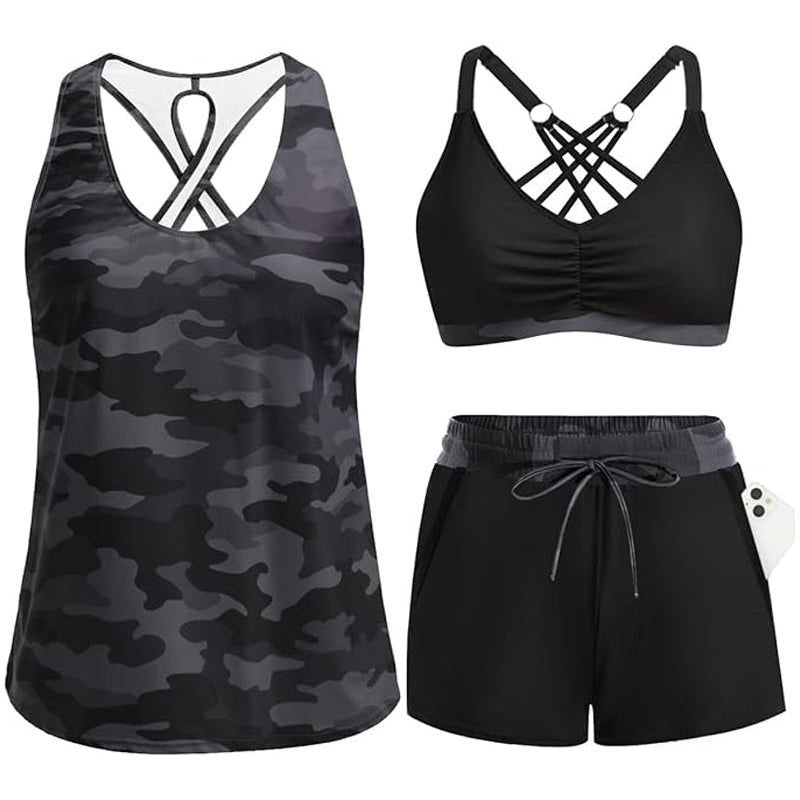 Maren | Drei-Teiliges Tankini-Bikini & Cover-Up Set