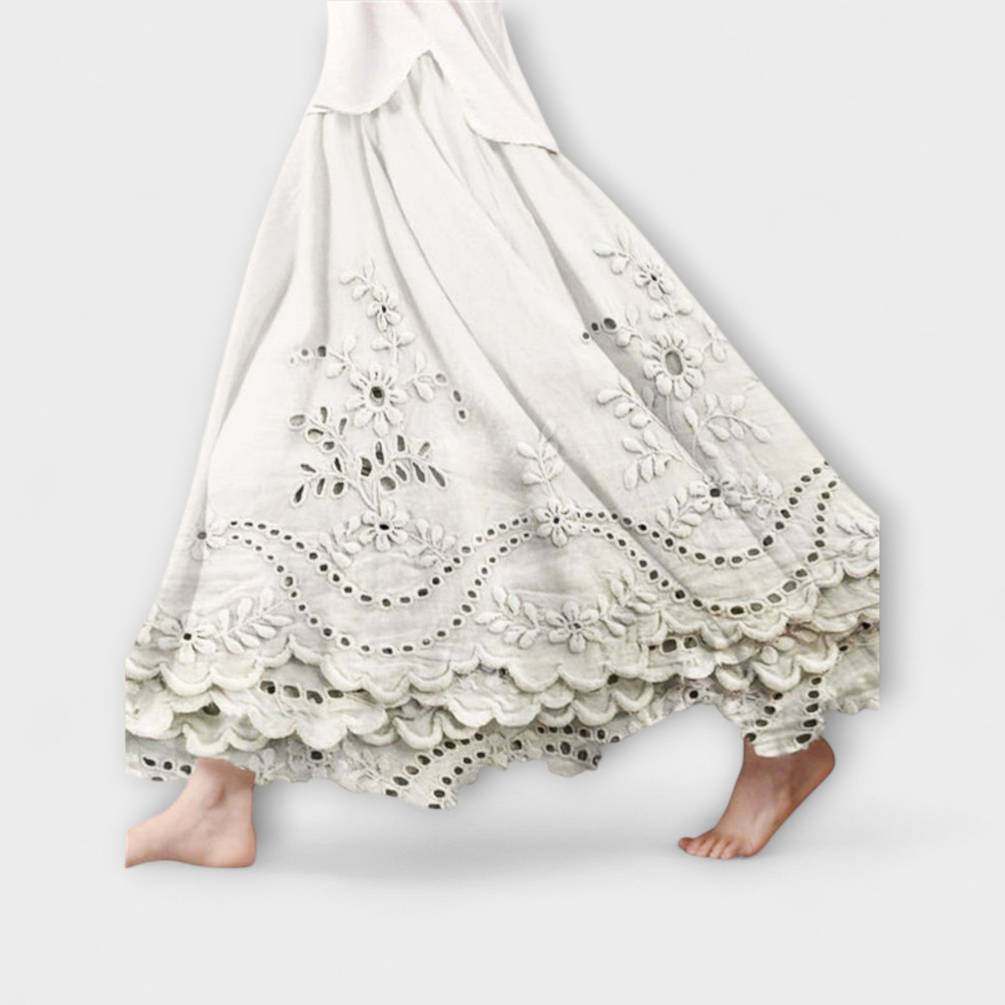 Luna – Jupe Maxi Boho Avec Broderie