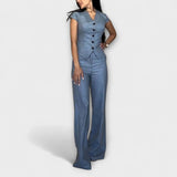 Ivy - Ensemble élégant avec top à col en V et pantalon