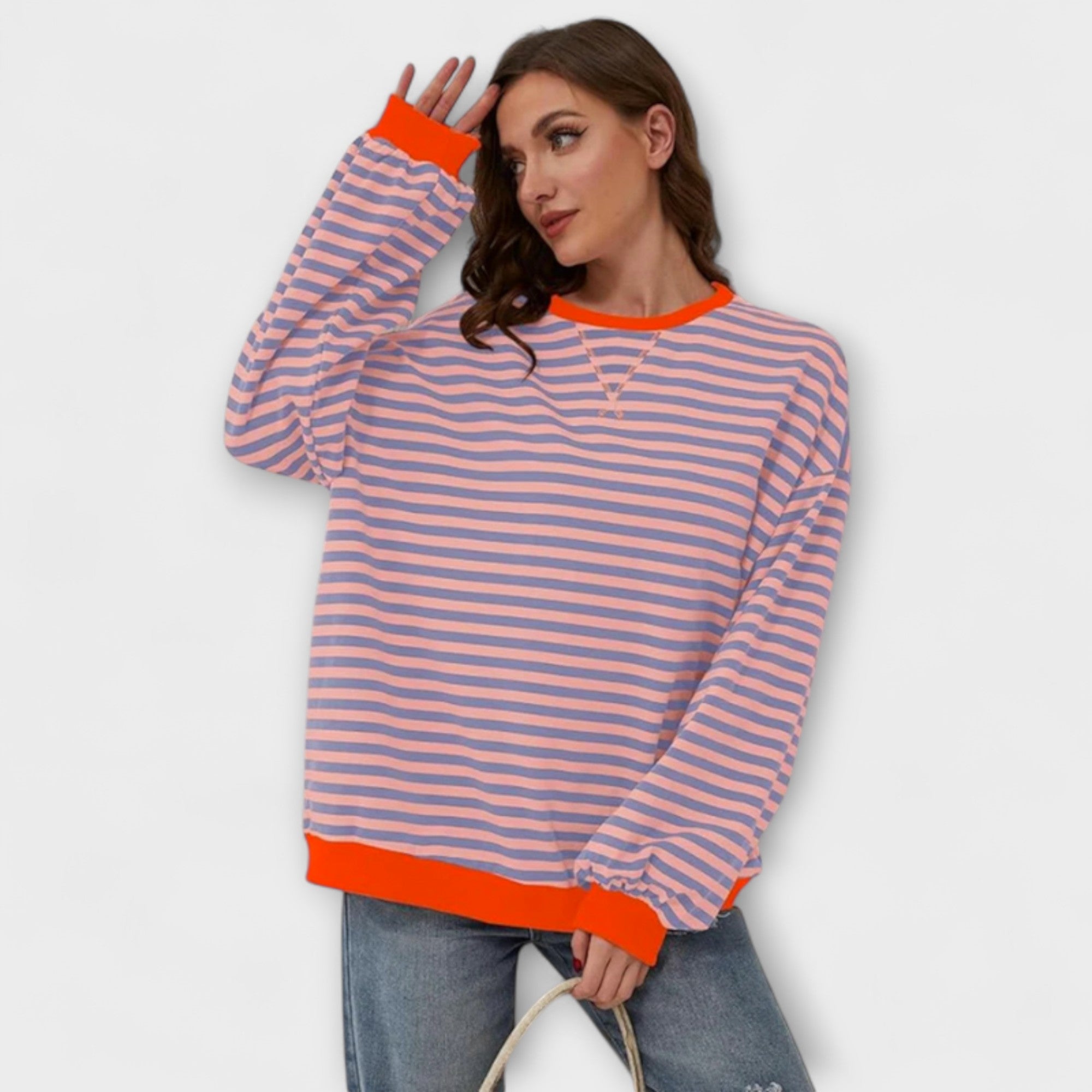 Marlene - Pull oversized rayé pour femmes