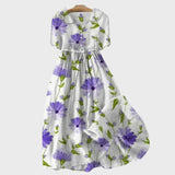 Robe maxi florale en lavande