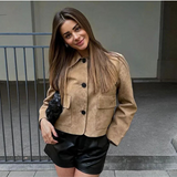 Dorothea | Kurze Wildlederoptik Jacke