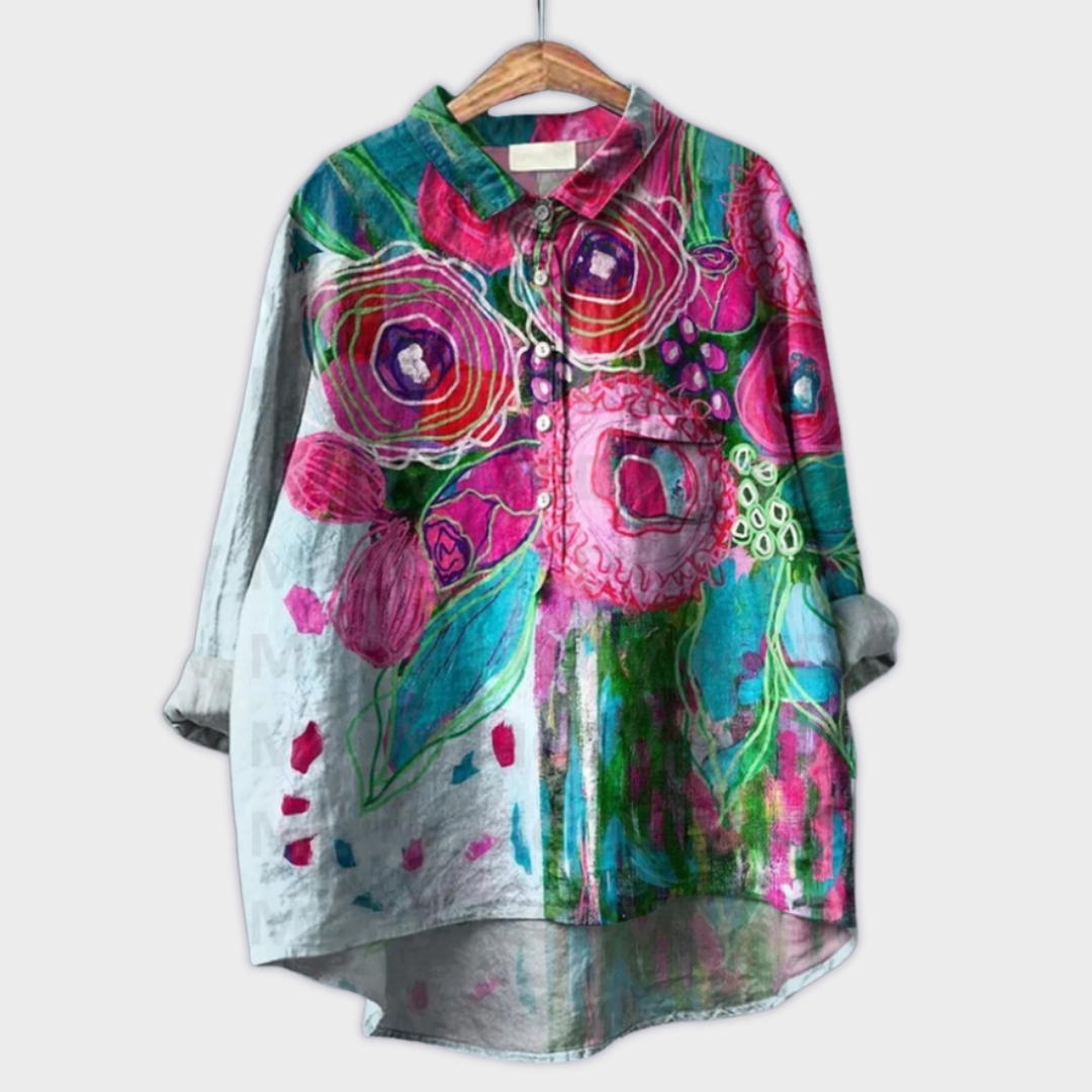 Magdalena - Blouse pour femmes faite main avec design floral