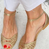 Isadora | Geflochtene Sandalen in Gold