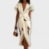 Satin Wickel-Kleid