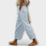 Zoey - Pantalon imprimé avec motif de feuilles de vigne