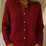 Karin | Strukturierte Waffelstrick Strickjacke