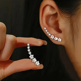 Boucles d'oreilles florales en strass luxueuses