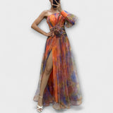 Minna – Robe maxi asymétrique Amelie