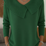 Marion | Weicher Strickpullover mit Umschlagkragen