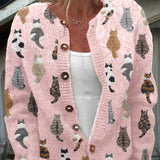 Sabine | Strickjacke mit Katzenmotiven
