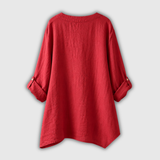Caliste - Blouse en lin à col tunisien boutonné et coupe ample