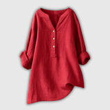 Caliste - Blouse en lin à col tunisien boutonné et coupe ample