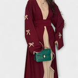 Jasmin - Duo de Cardigan Chic et Robe avec Détails en Nœud