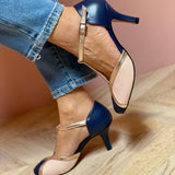 Aléssia - Farbige und bequeme T-Strap-Schuhe mit runder Zehenpartie