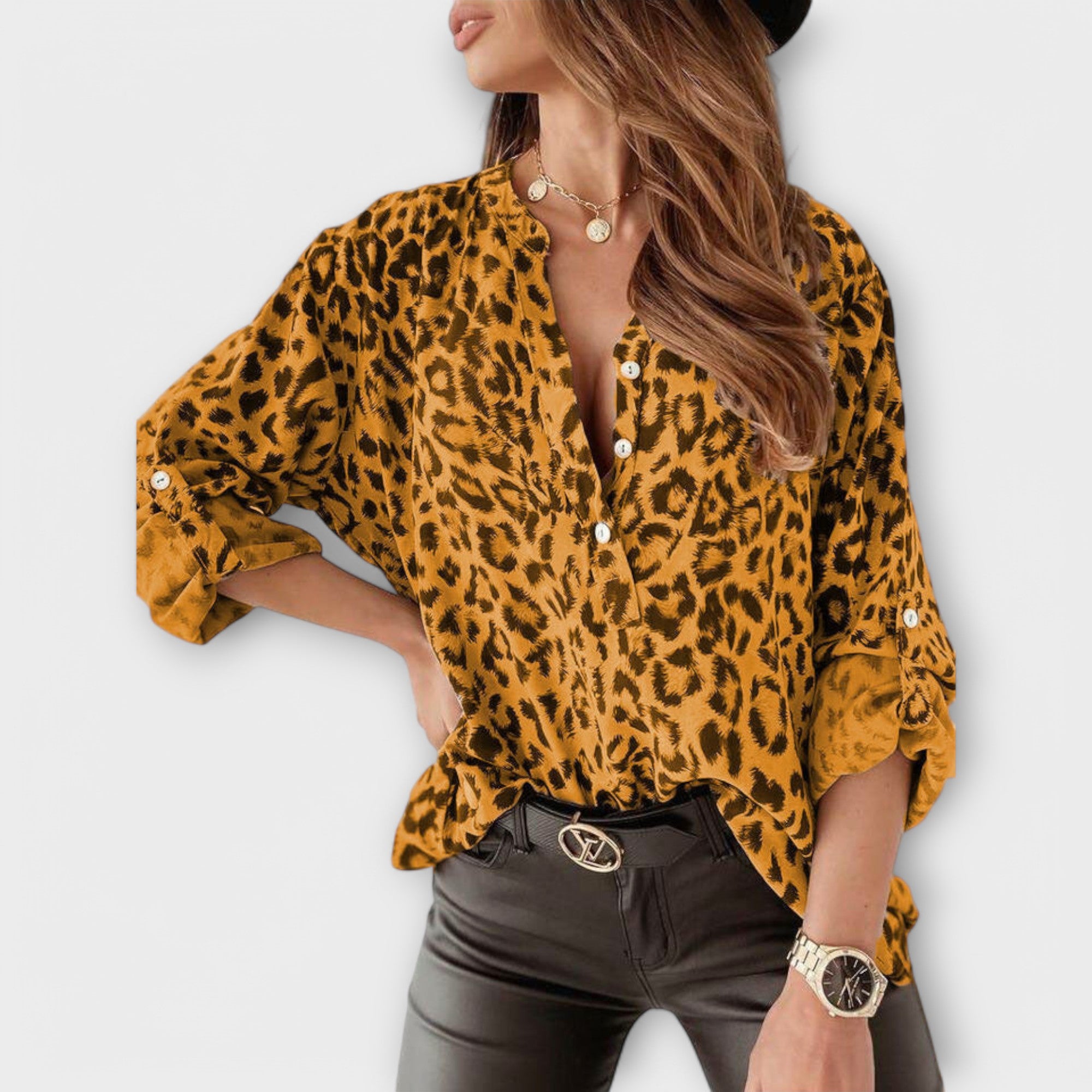 Clara - Blouse à motif léopard à la mode