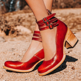 Ginevra - Hochhackige Schuhe mit mehreren Riemen und dicker Sohle
