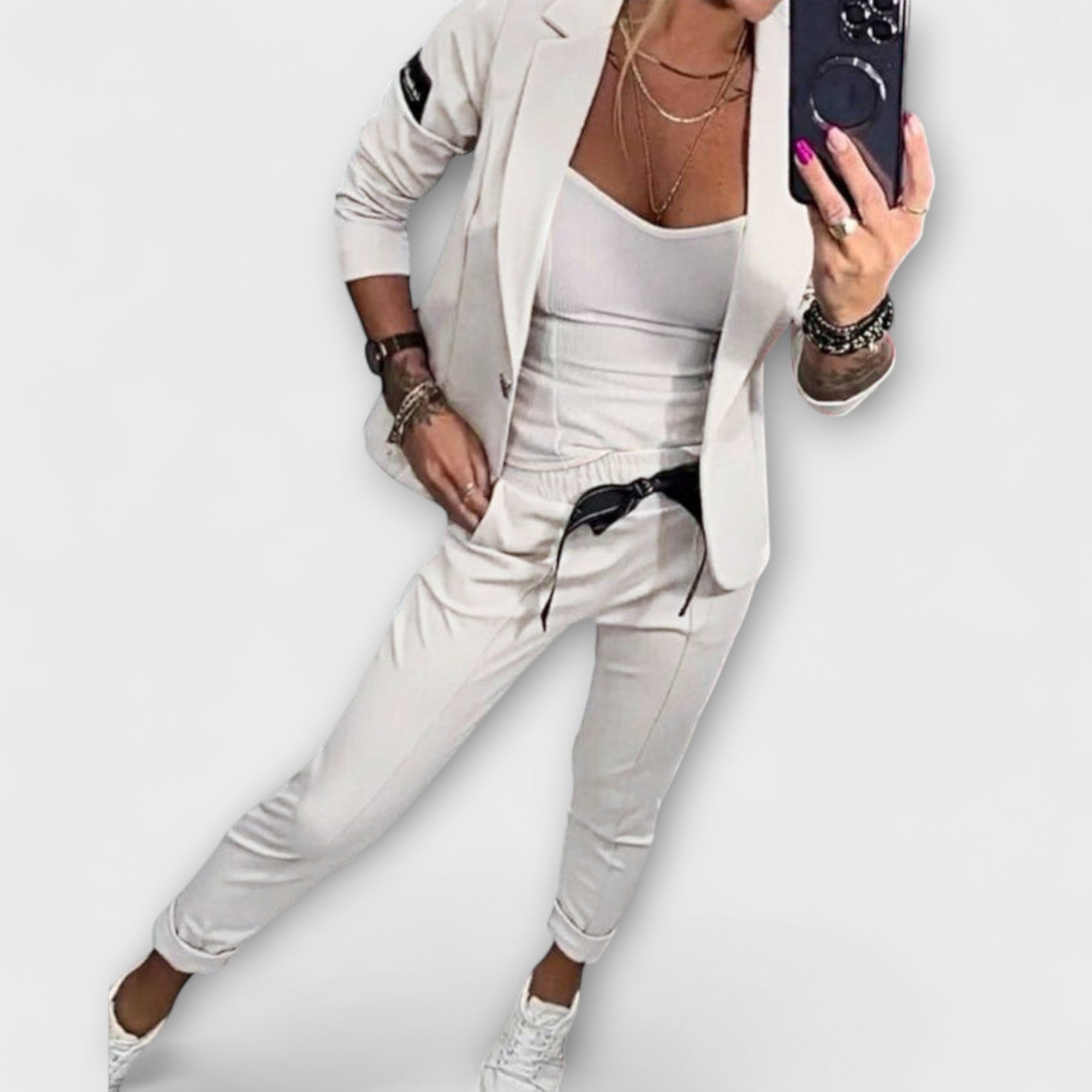 Malou - Ensemble coordonné de top, veste et pantalon