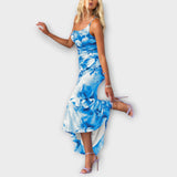 Pia - Robe maxi avec drapé sur un côté