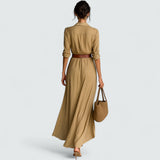 Doris | Robe Maxi à Manches Longues