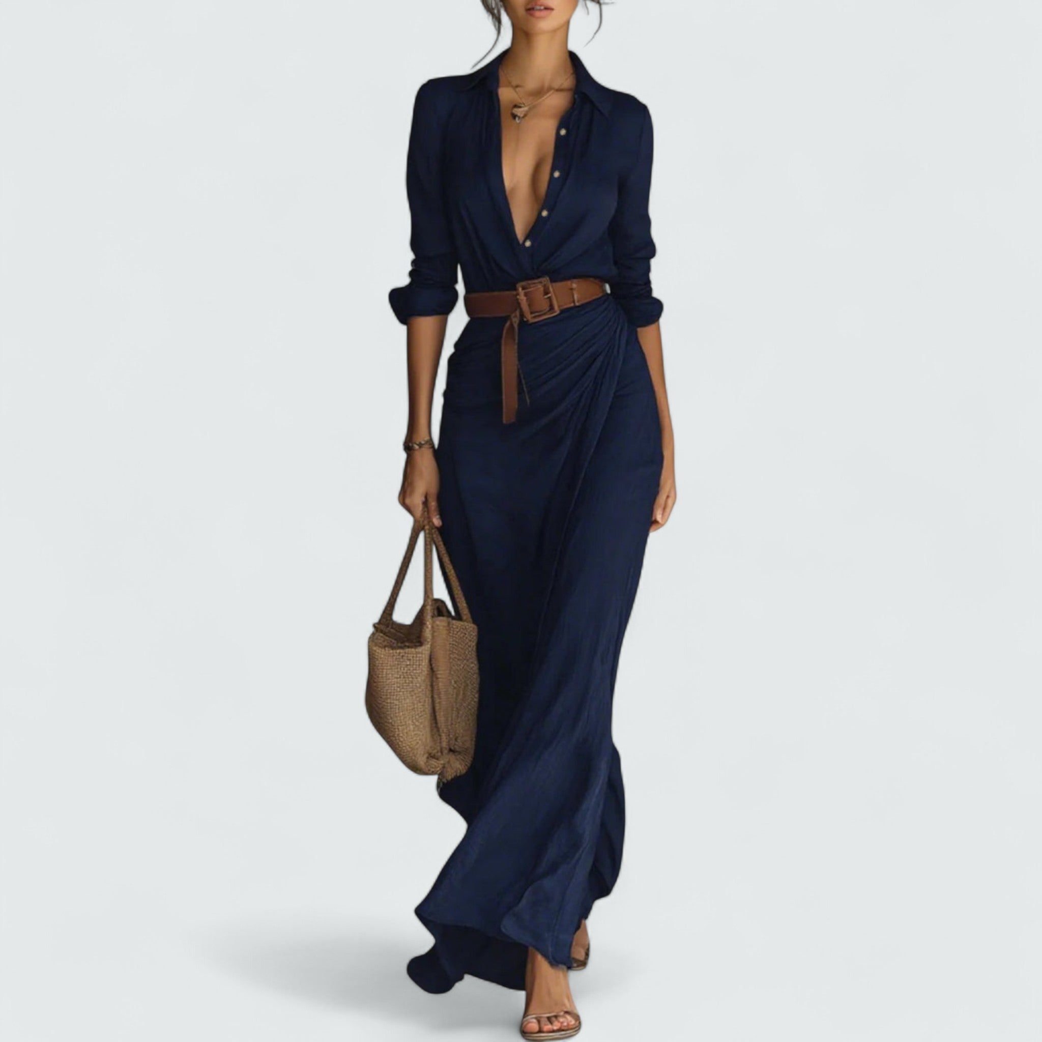Doris | Robe Maxi à Manches Longues