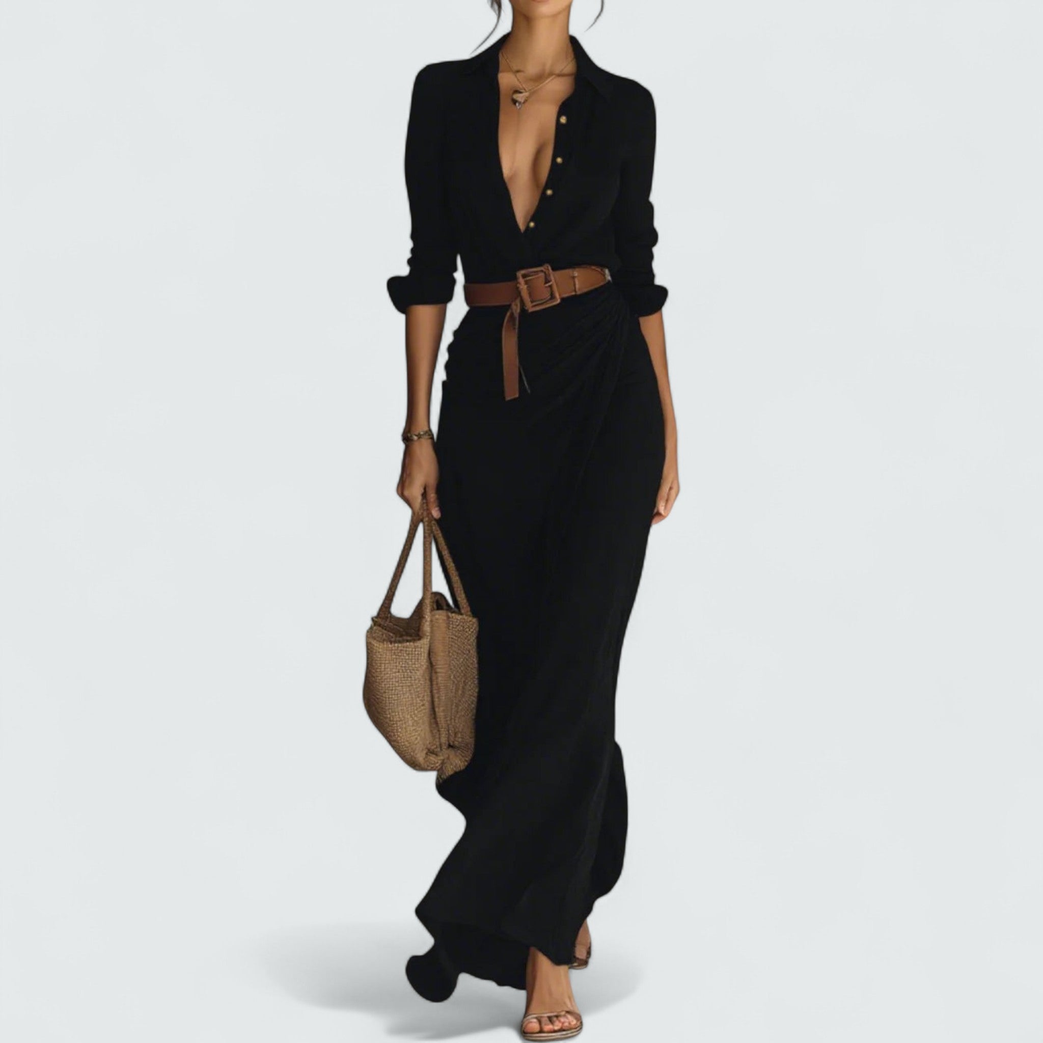 Doris | Robe Maxi à Manches Longues