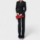Noa - Ensemble Blazer Court à Dos Nu avec Perles Noires