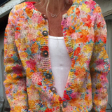 Sonja | Bunte Strickjacke mit Blumenmuster