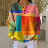 Cordula | Waffelstrick Sweatshirt mit Colourblock