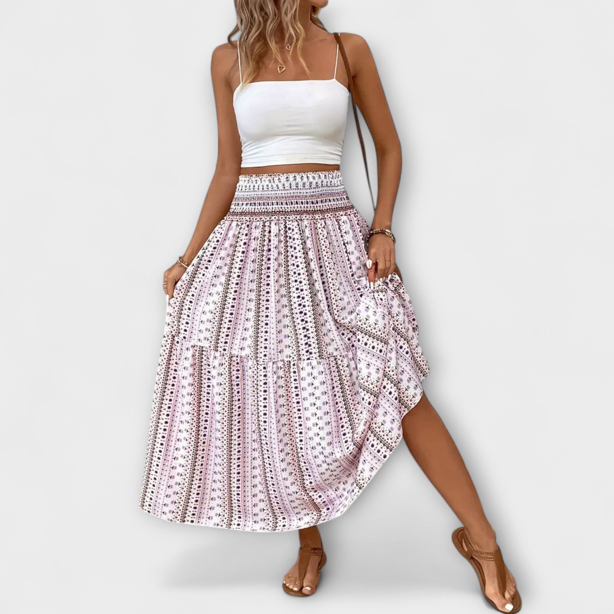 Jupe fluide avec motif