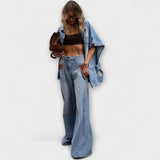 Blair - Ensemble en denim sans manches à coupe ample